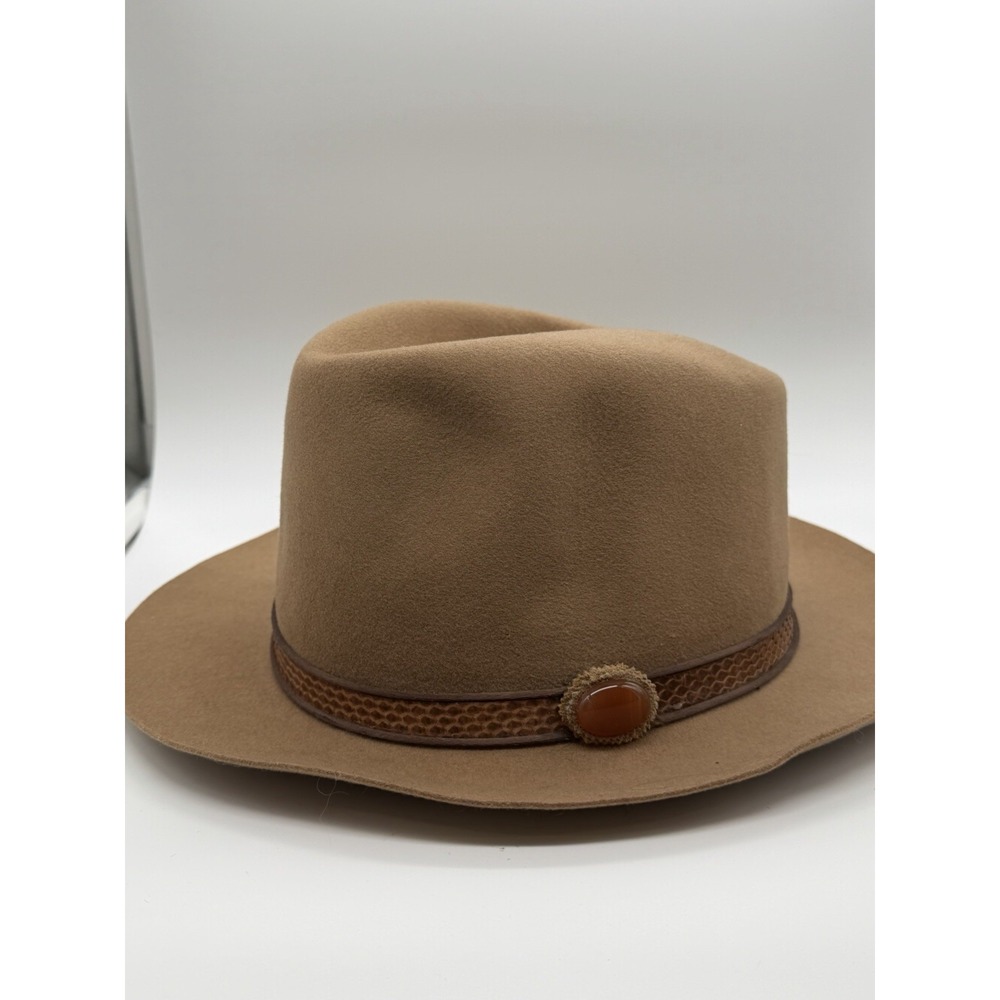 Charlie 1 Horse Brown Gypsy Felt Hat with Leather Band and Bead Western